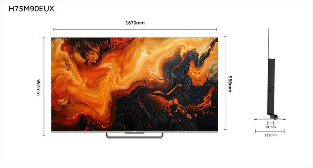 HAIER - Smart TV MINI LED UHD 4K 75" H75M90EUX 144Hz-Nero