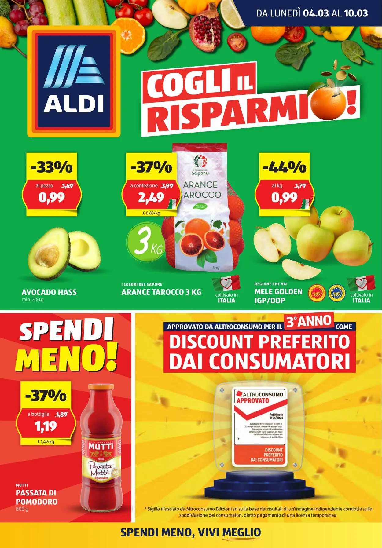 Aldi Volantino attuale da 4 marzo a 10 marzo di 2024 - Pagina del volantino 1