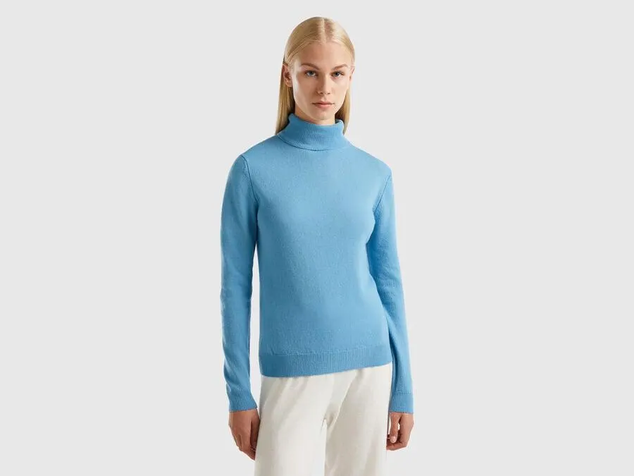 Dolcevita azzurro in pura lana Merino
