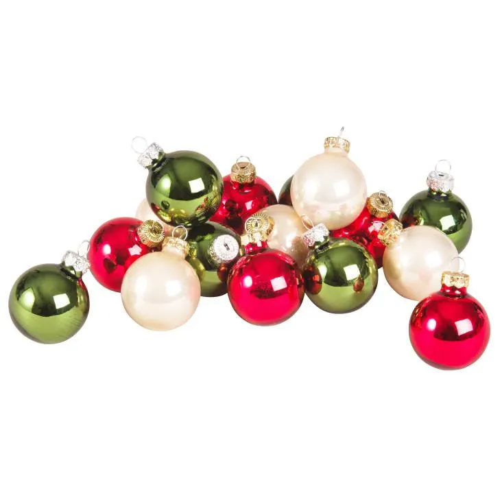Confezione di 16 palline di Natale in vetro multicolore - Lotto di 12