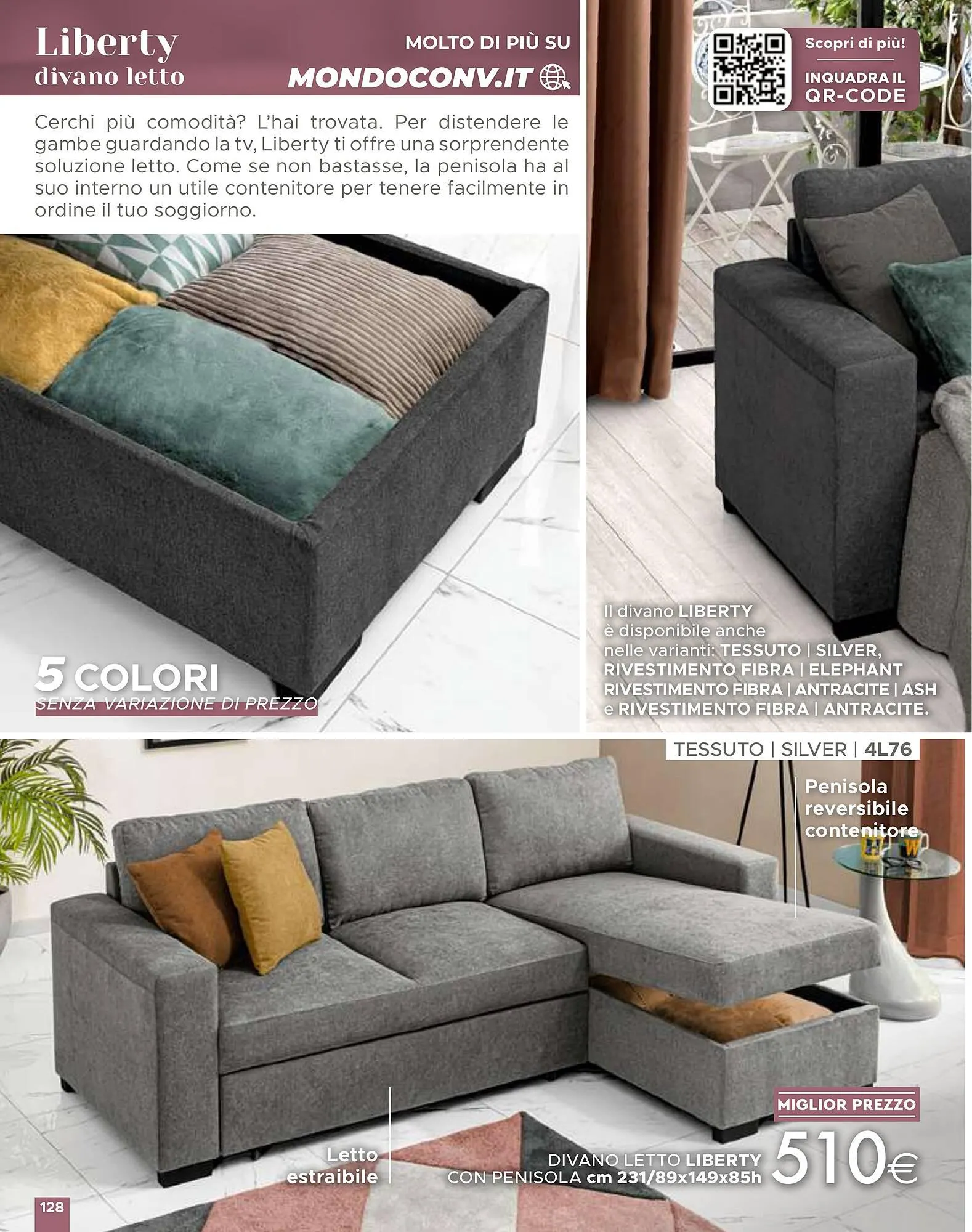 Volantino Mondo Convenienza da 1 aprile a 1 settembre di 2024 - Pagina del volantino 128