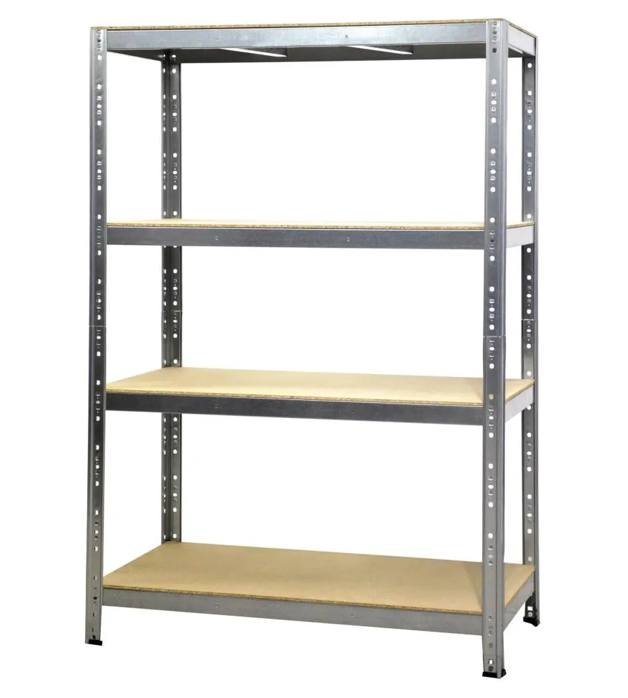 SCAFFALE IN METALLO E LEGNO "JOKER" IN KIT CON 4 RIPIANI, 160X60X180 CM PORTATA 300 KG - GRIMA