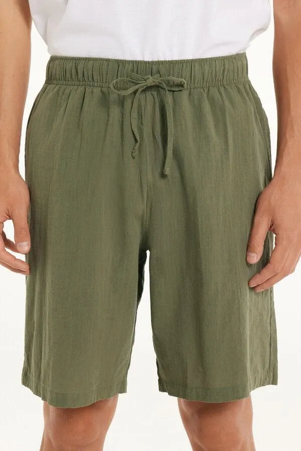 Pantaloncini Corti in 100% Cotone Super Leggero con Tasche