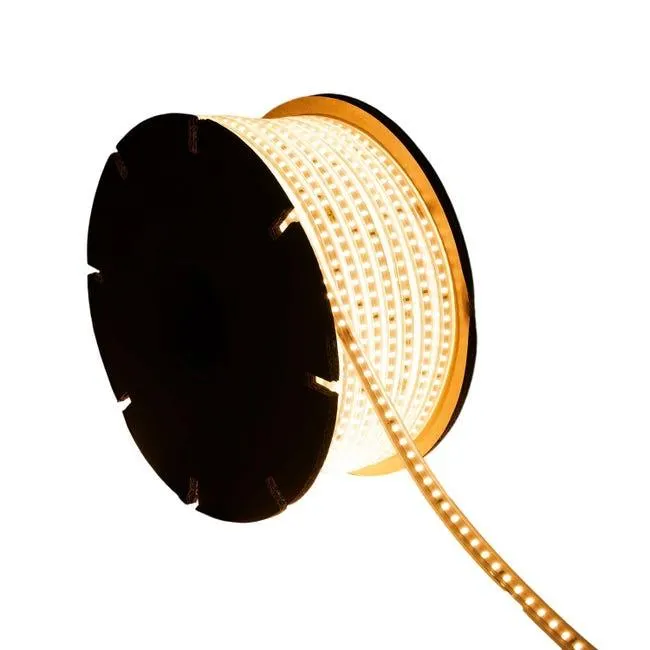 Ledkia Bobina Striscia LED Regolabile 220V SMD2835 120LED/m 750 lm/m Larghezza 12mm 50m IP65 2700K Bianco Caldo