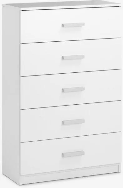 Cassettiera 5 cassetti TAPDRUP larga bianco