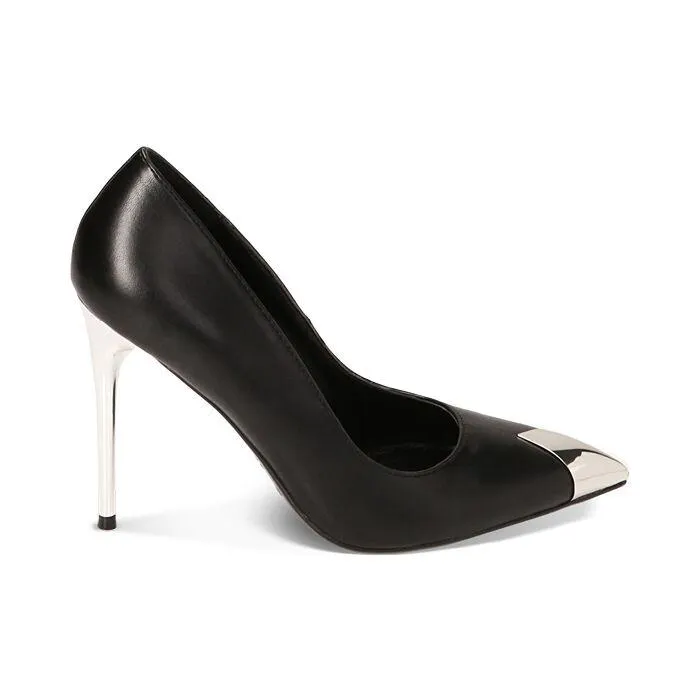 Décolleté nere con puntale, tacco 10,5 cm