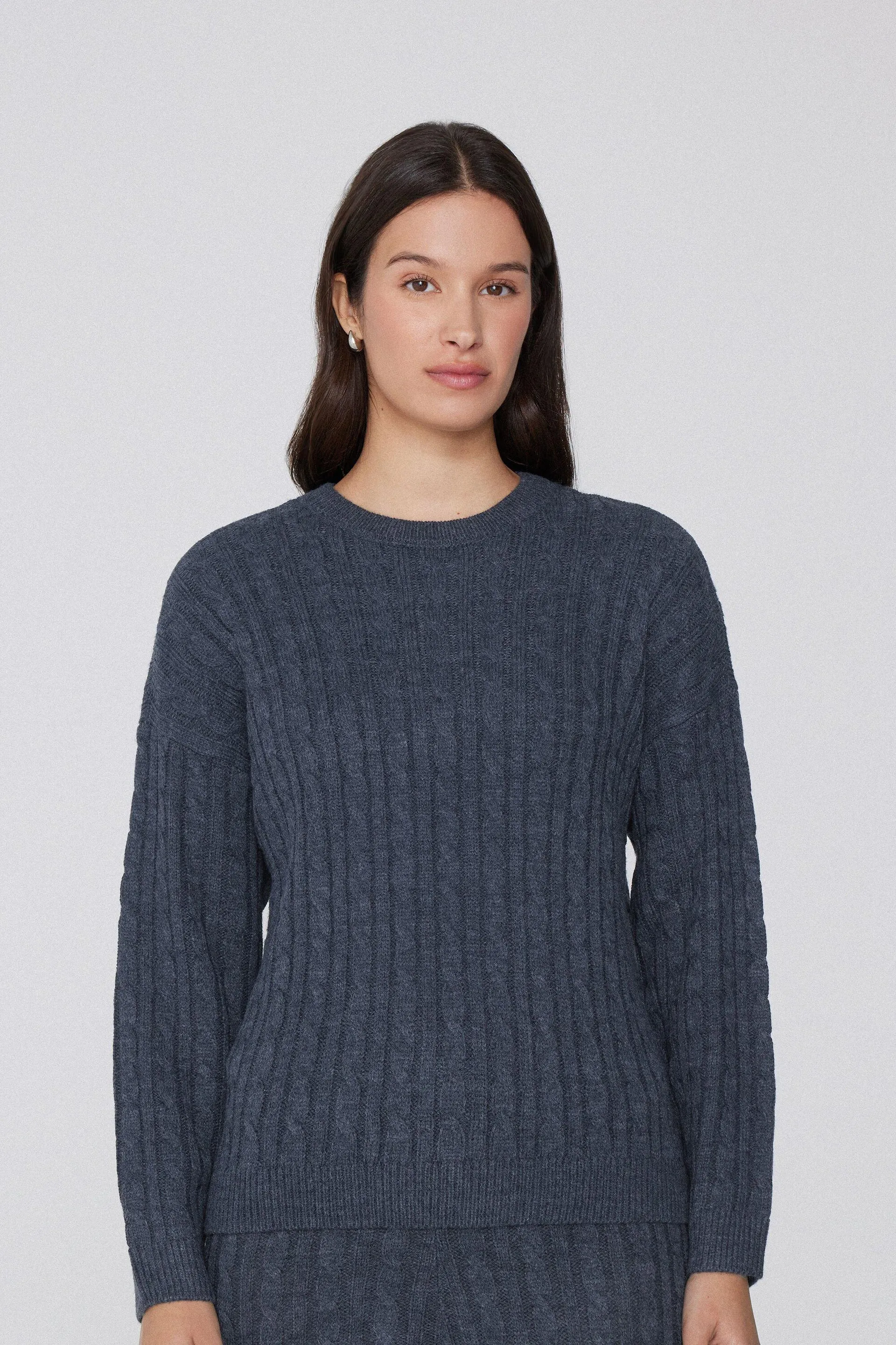 Maglioncino Maniche Lunghe Girocollo Trecce