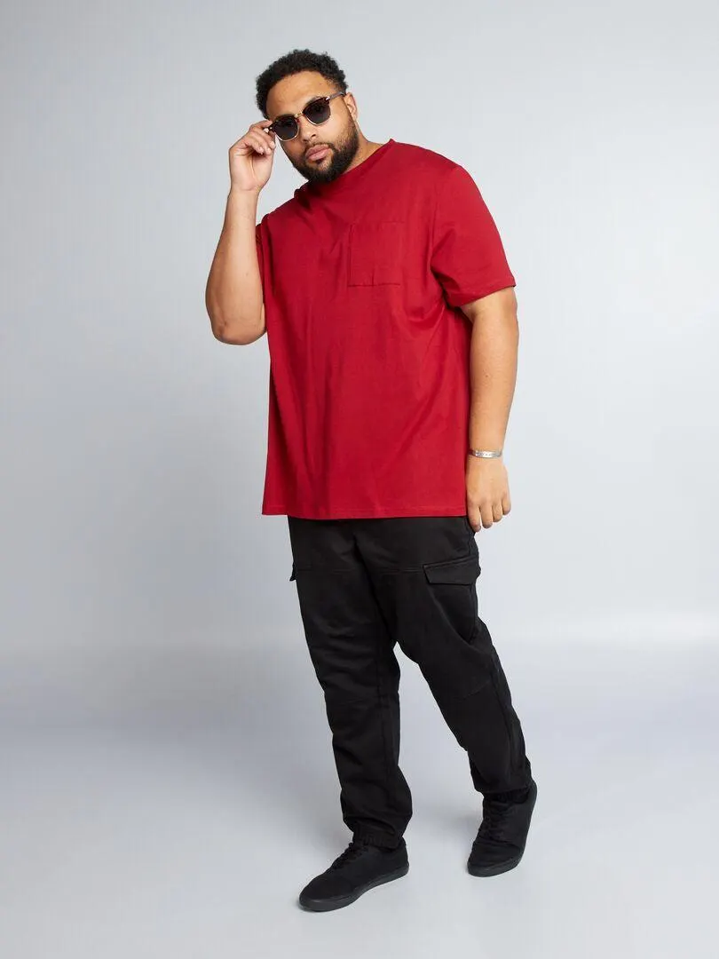 T-shirt in jersey tinta unita - ROSSO