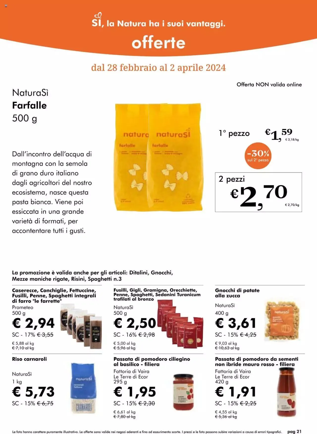 Volantino Natura Sì da 28 febbraio a 2 aprile di 2024 - Pagina del volantino 21