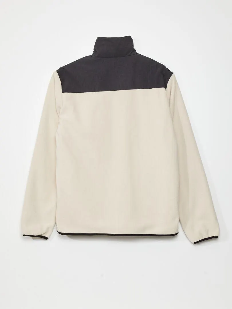 Giacca bimateriale - BEIGE