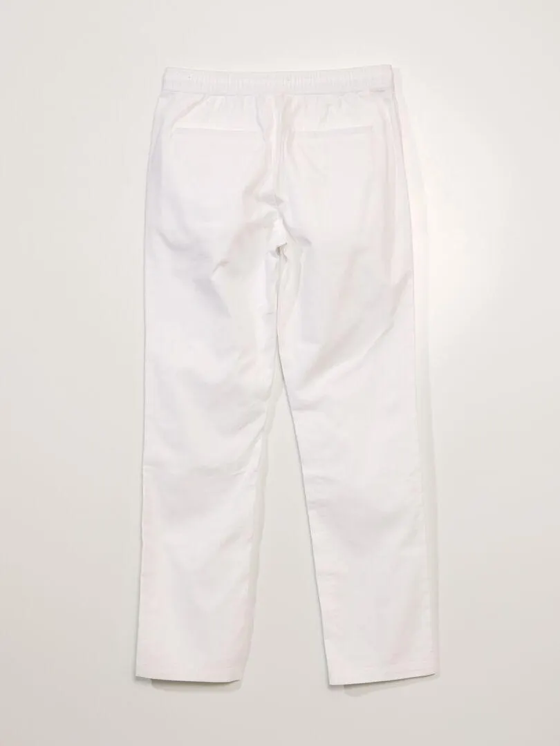 Pantaloni chino in cotone - bianco