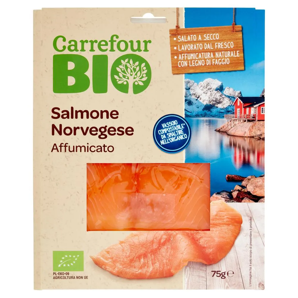 Carrefour Bio Salmone Norvegese Affumicato 75g