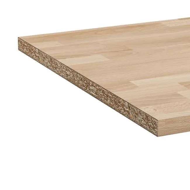 Piano cucina in truciolare rivestito in laminato cpl legno faggio listellare Eleki L 246 x P 62 cm, spessore 2.8 cm