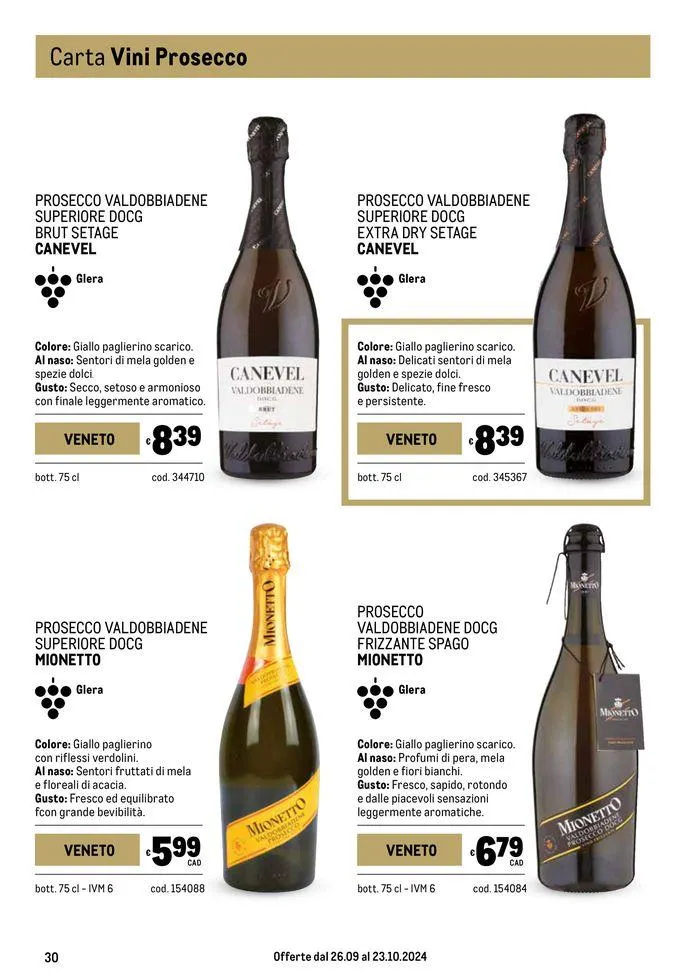 Carta vini autunno da 26 settembre a 23 ottobre di 2024 - Pagina del volantino 30