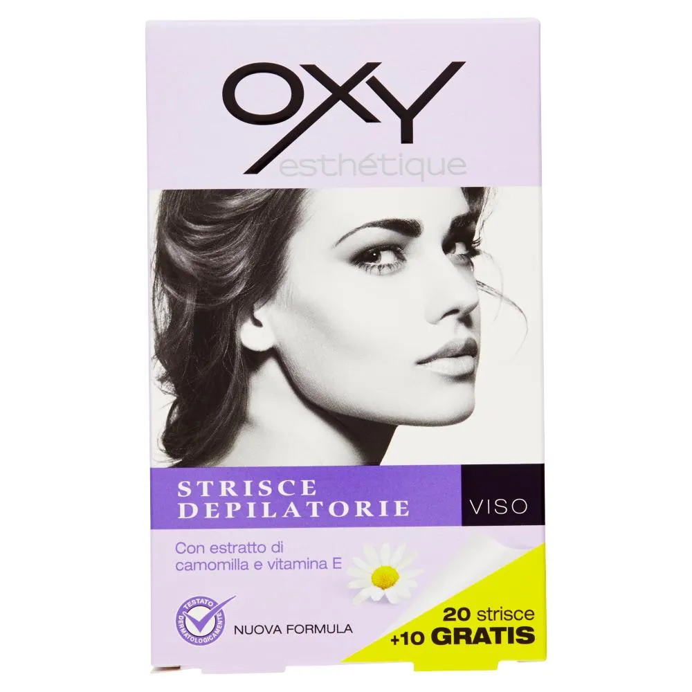 Oxy esthétique Strisce Depilatorie Viso 20 strisce+10 Gratis