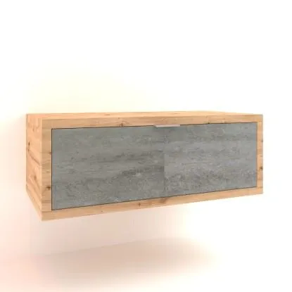 Mobile bagno base lavabo sospeso 110 cm rovere/cemento