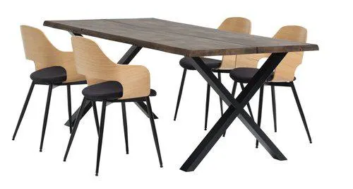 ROSKILDE L200 rovere scuro + 4 HVIDOVRE naturale