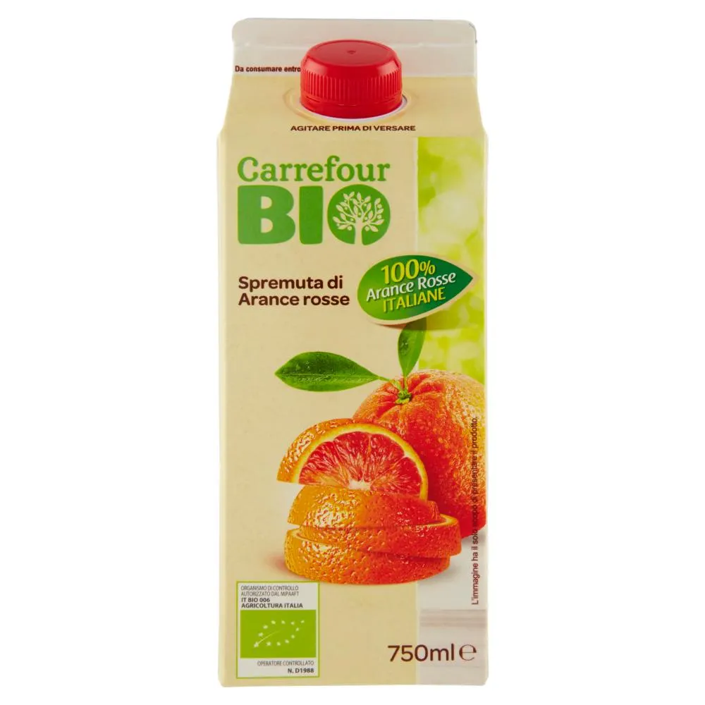 Carrefour Bio Spremuta di Arance rosse 750 ml