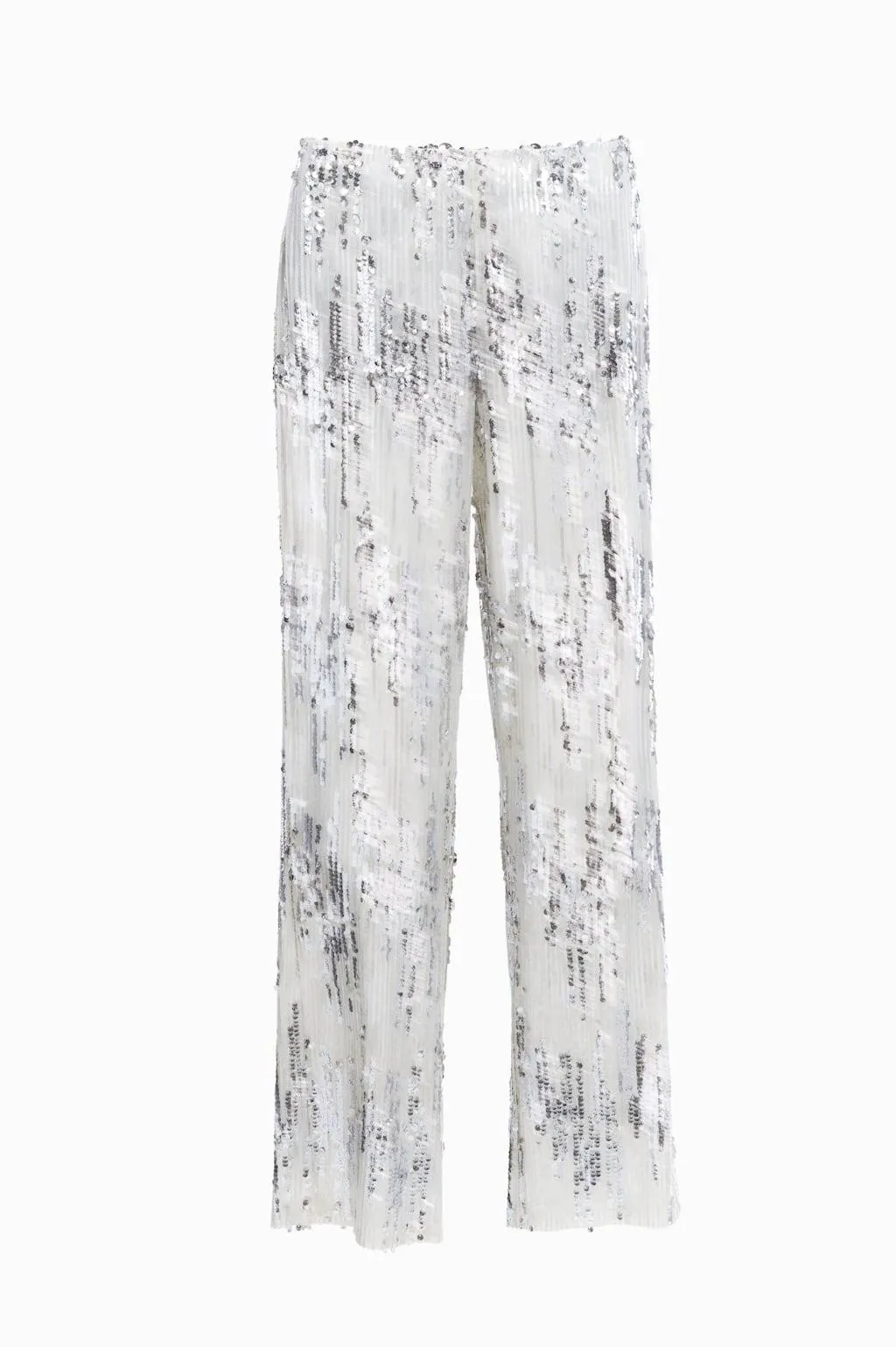 PANTALONI DRITTI CON PAILLETTES COMBINATE