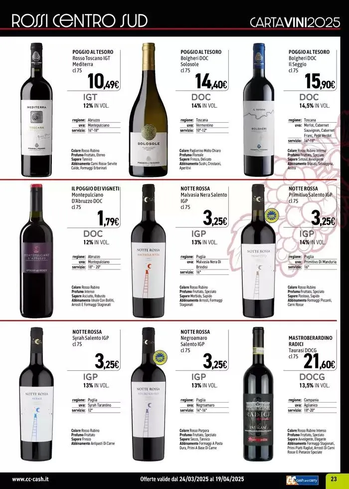 Carta Vini Primavera-Estate 2025 da 24 marzo a 19 aprile di 2025 - Pagina del volantino 23