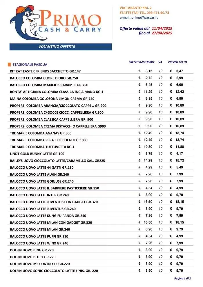 Volantino Offerte da 11 aprile a 27 aprile di 2025 - Pagina del volantino 1