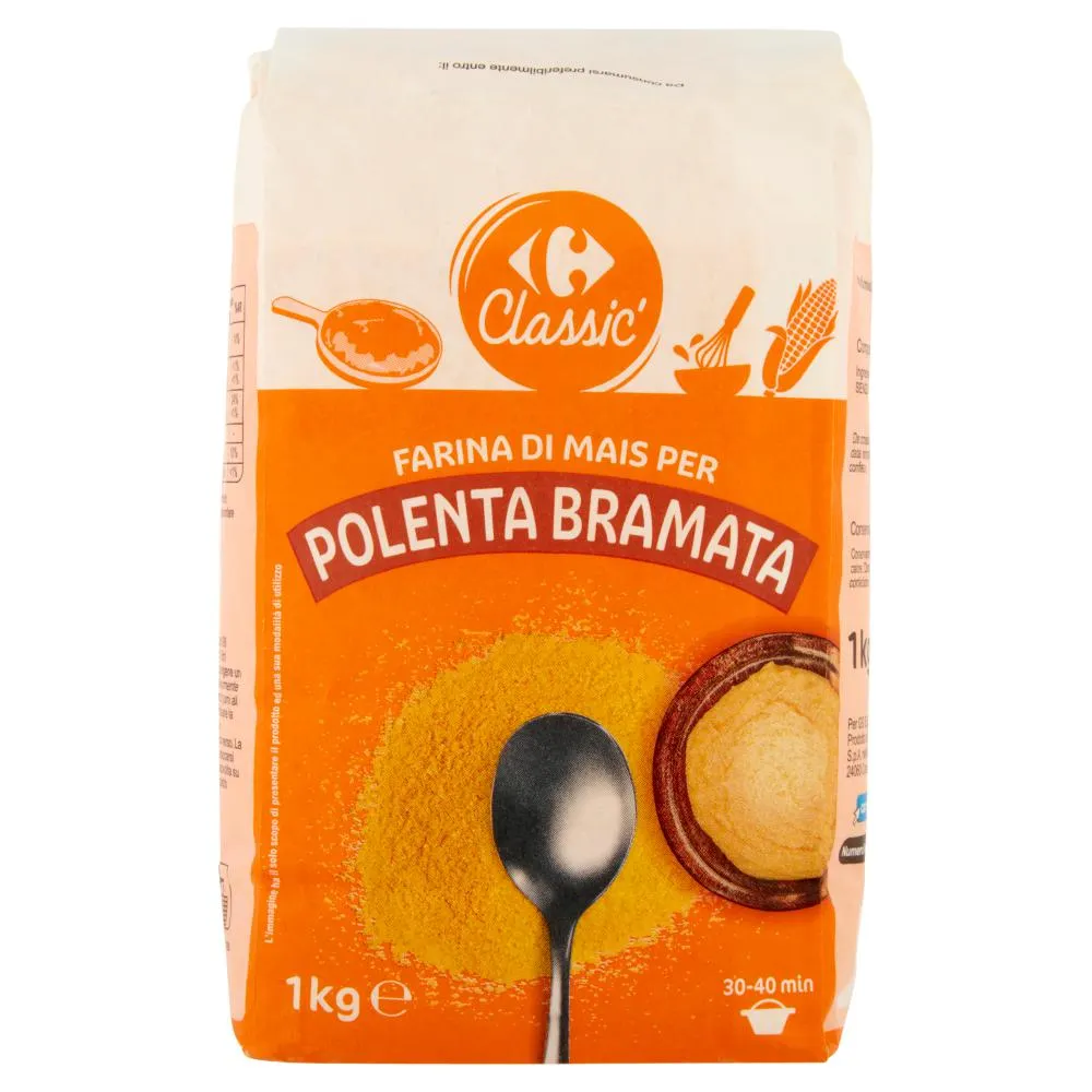 Carrefour Classic Farina di Mais per Polenta Bramata 1 Kg