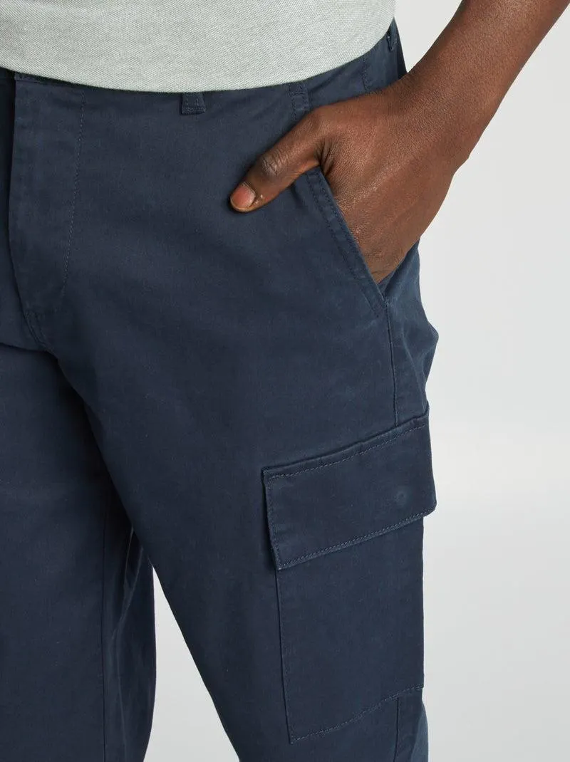 Pantaloni stretch multitasche - blu