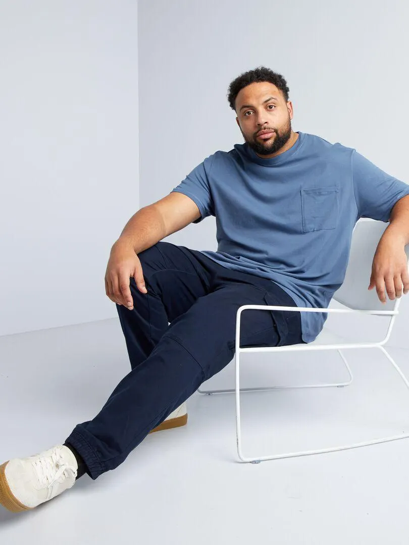 T-shirt in jersey tinta unita - BLU