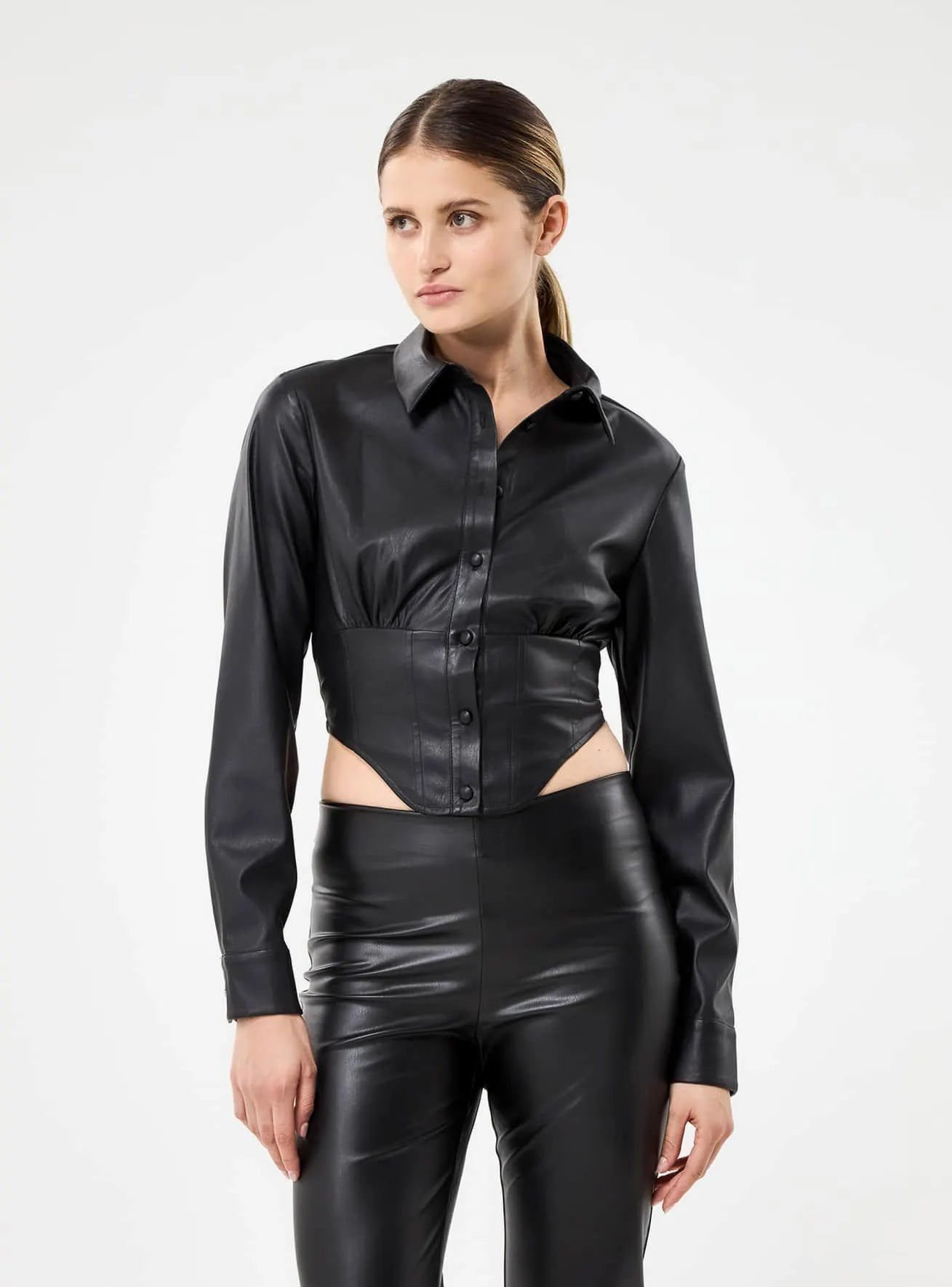 Camicia con corsetto Nero