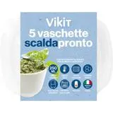 VIKIT 5 VASCHETTE SCALDAPRONTO 1 PORZIONE, FORNO A MICROONDE, FRIGO, FREEZER, ABBATTITORE +120°C -20°C 250 ML