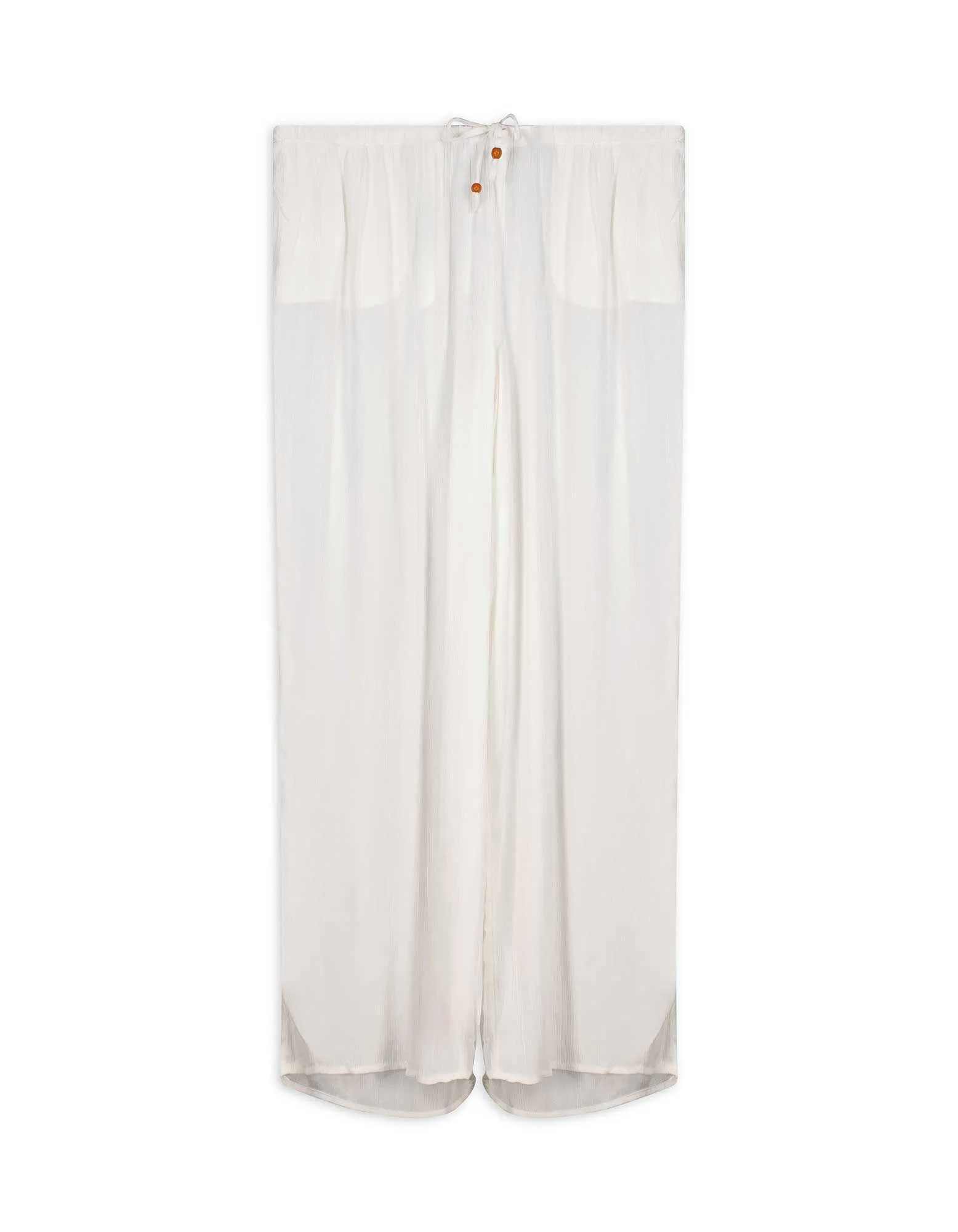 Palazzohose - Elastischer Bund - weiß