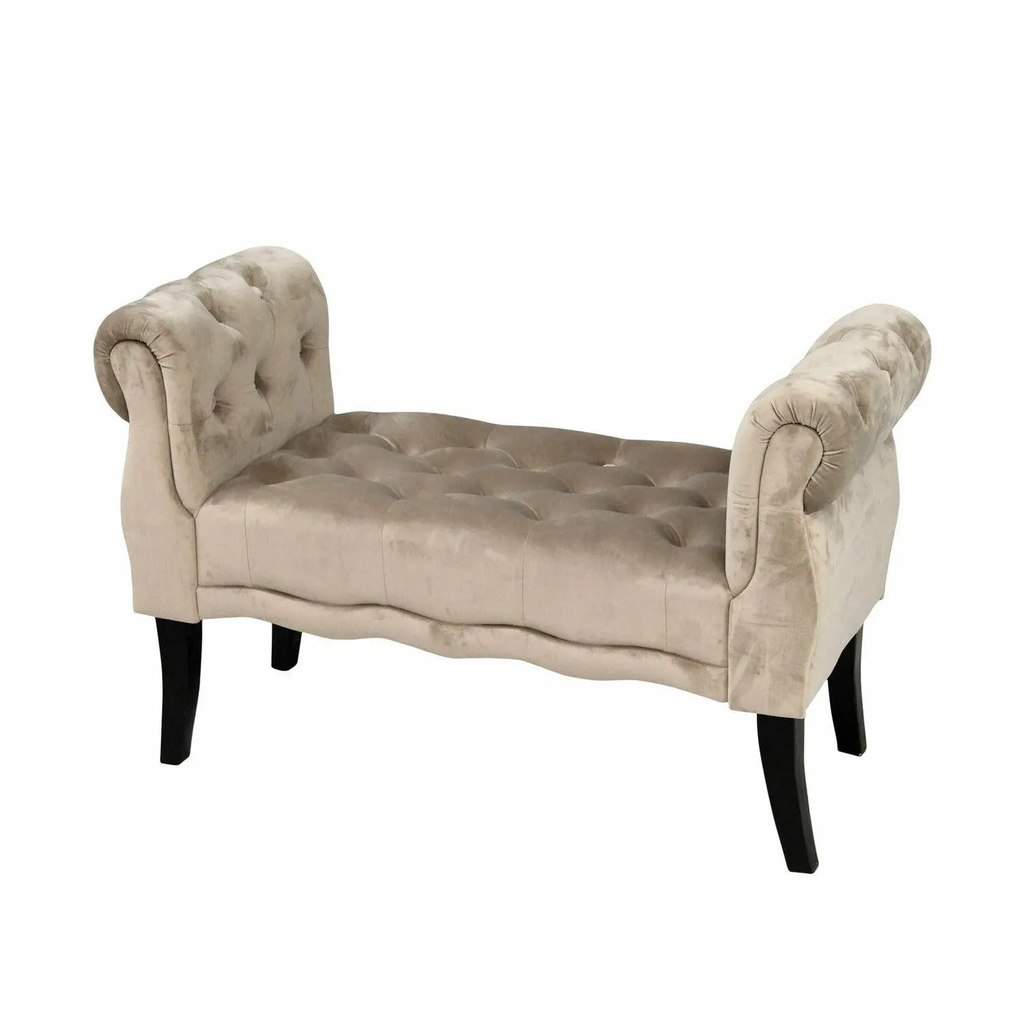 Panca camera da letto in velluto colore tortora