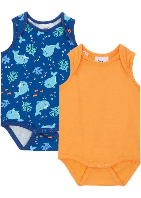 Body senza maniche in cotone biologico (pacco da 2)