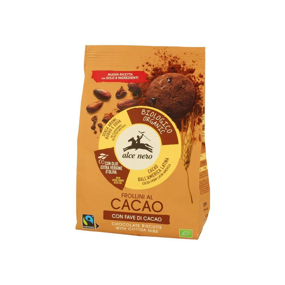 Alce Nero Frollini al cacao con fave di cacao Bio gr. 250