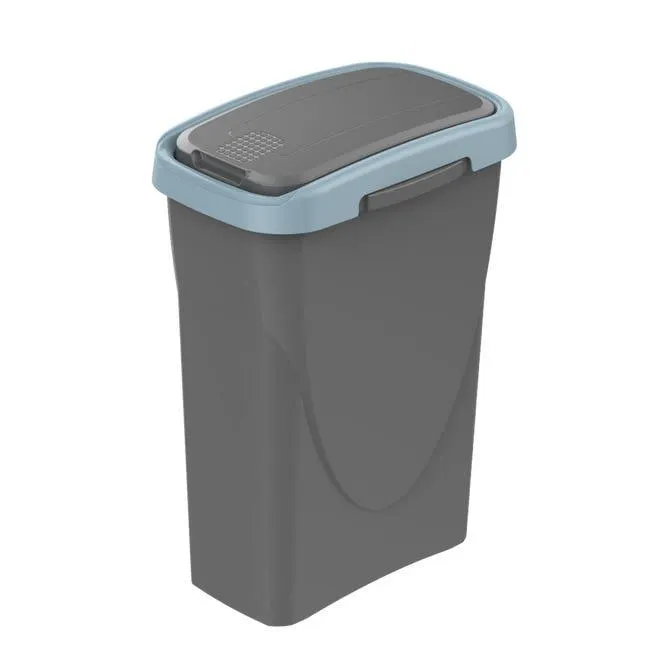 Pattumiera per raccolta differenziata Ecoswing Green Loop manuale grigio e azzurro 25 L