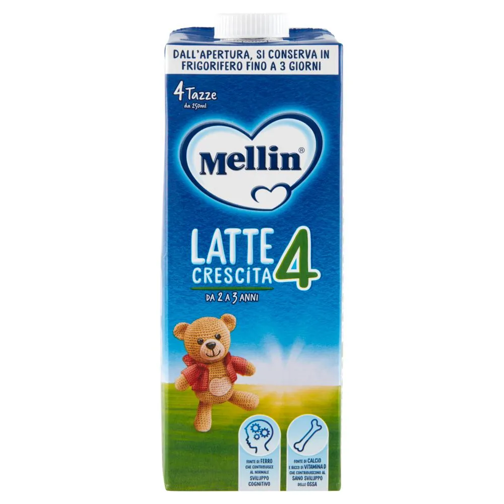 MELLIN 4 - Latte di Crescita Liquido per Bambini da 2 a 3 anni 1L