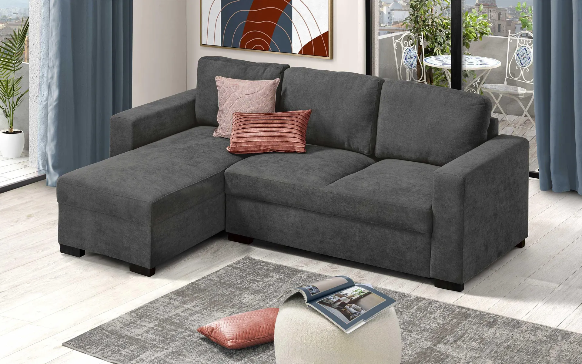 Divano angolare con penisola reversibile