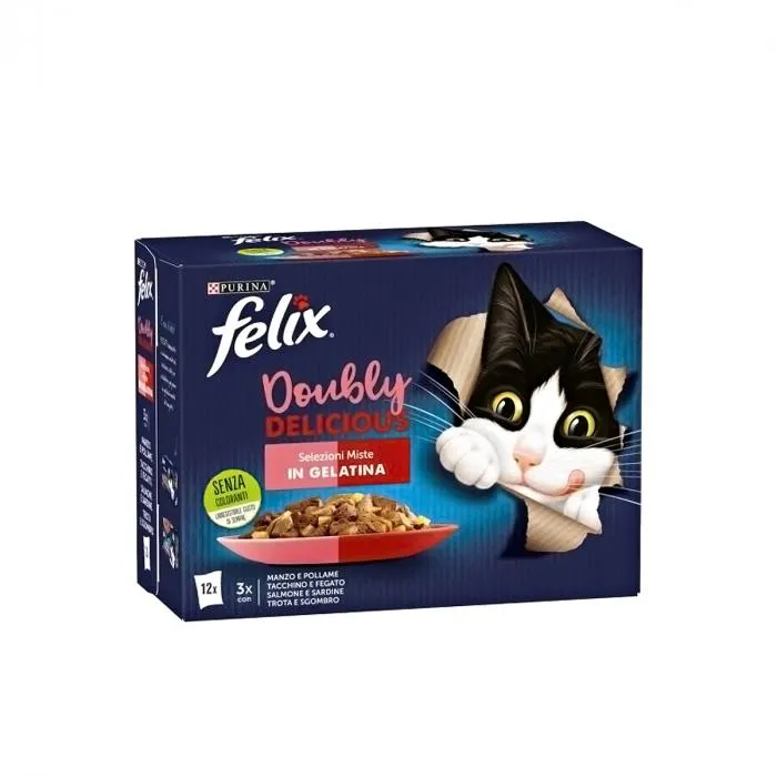 Purina felix le ghiottonerie bocconcini per gatti multipack 12 x 85 gr mix di sapori