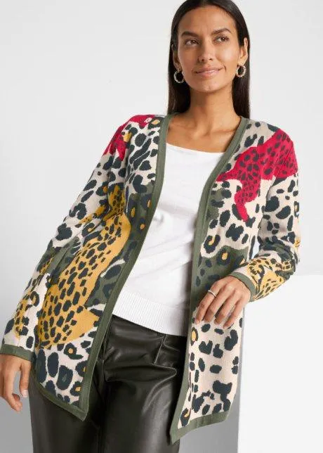 Cardigan leopardato