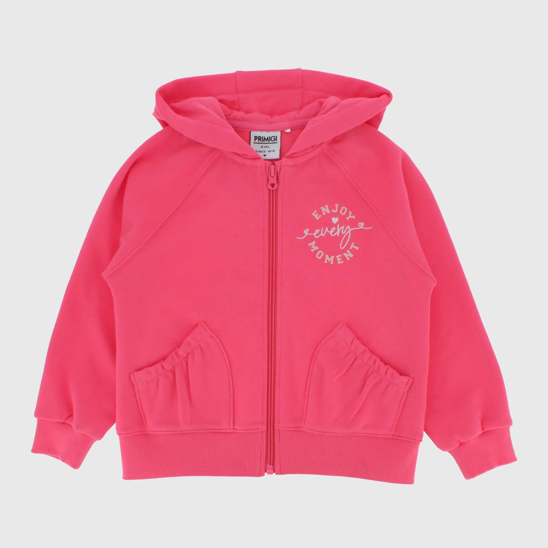 Felpa aperta con cappuccio da Bambina, ROSA