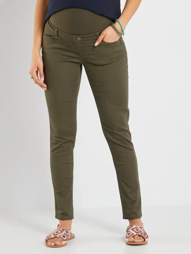 Pantaloni in twill premaman - KAKI