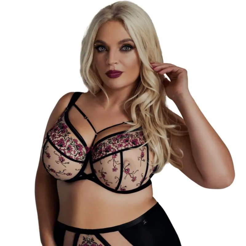 KL-B-TOUCH-SOFTSIDESUPPORT-BLK - Reggiseno soft con ferretto supporto laterale - floreale