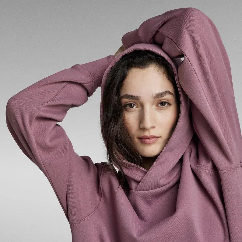 Fabric Mix Loose Hoodie Dress