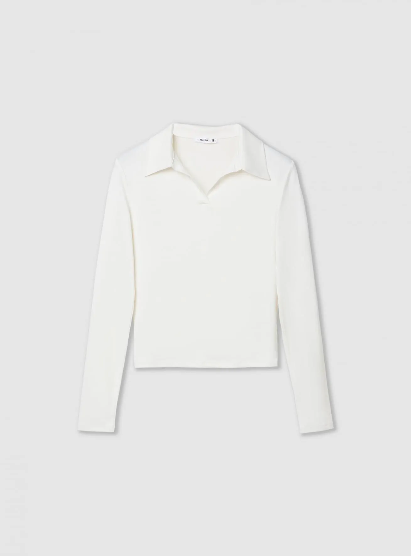 Polo elasticizzata tinta unita Bianco lana