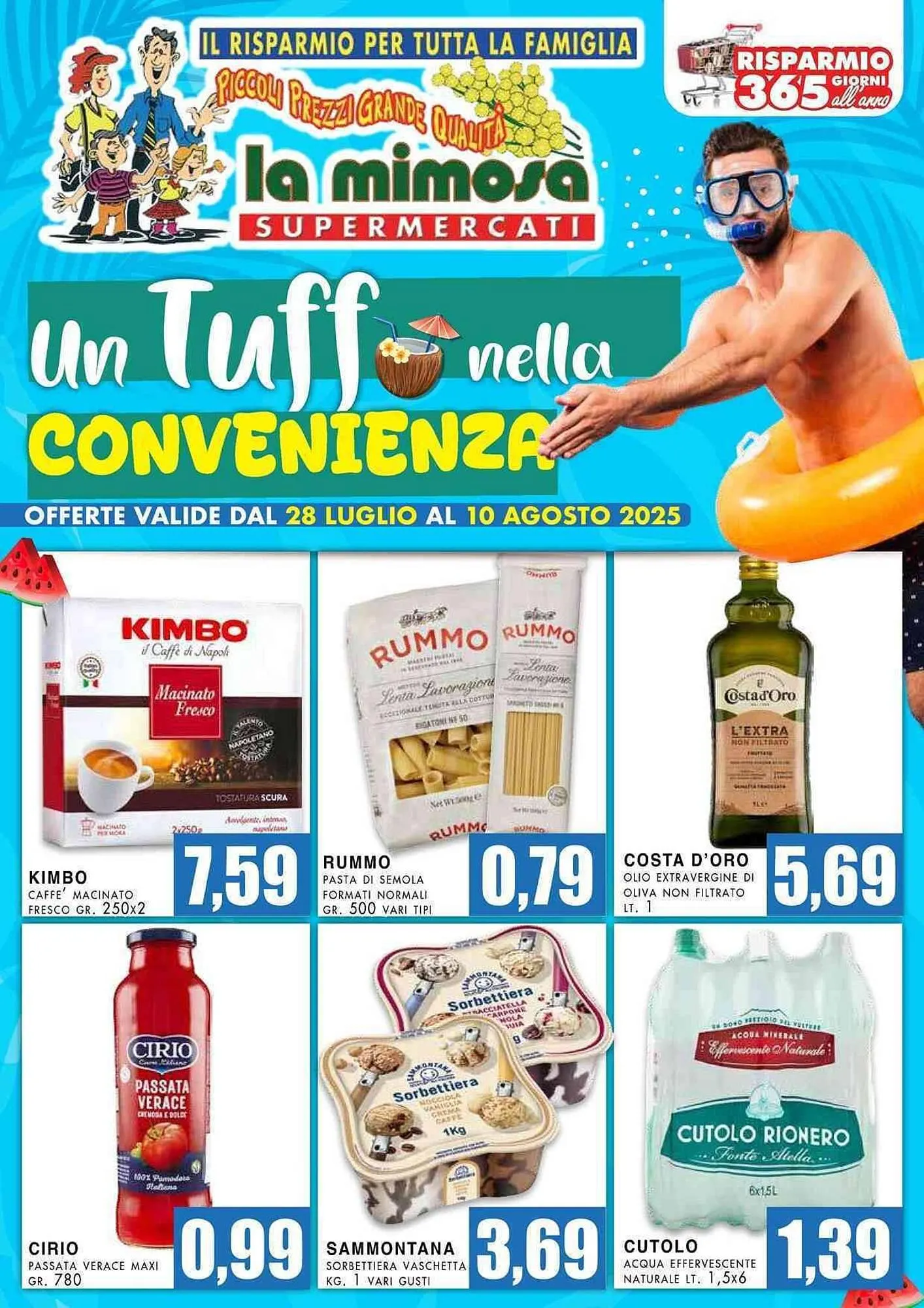 Volantino La Mimosa Supermercati da 28 luglio a 10 agosto di 2025 - Pagina del volantino 1