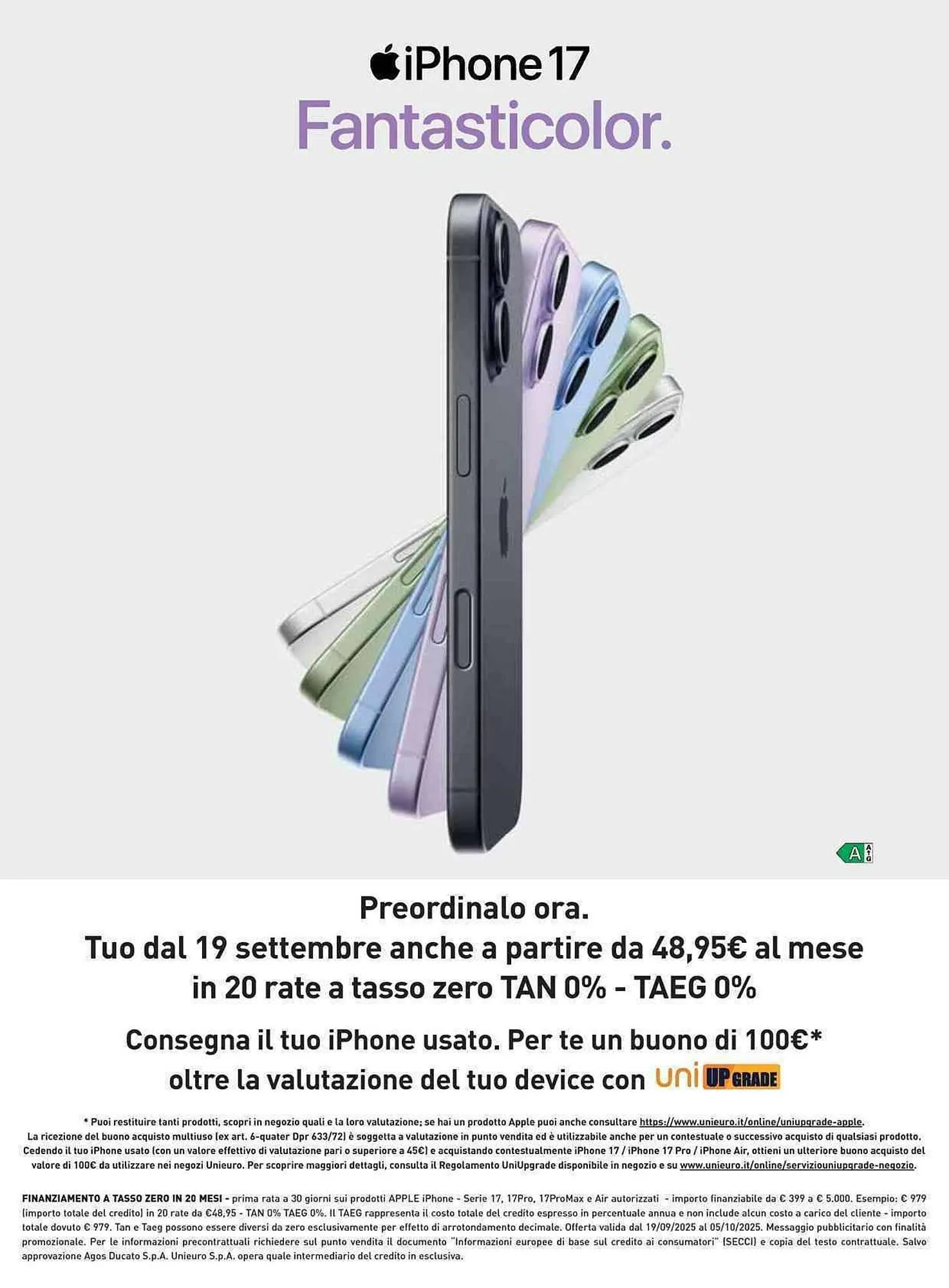 Volantino Unieuro da 17 settembre a 3 ottobre di 2025 - Pagina del volantino 46