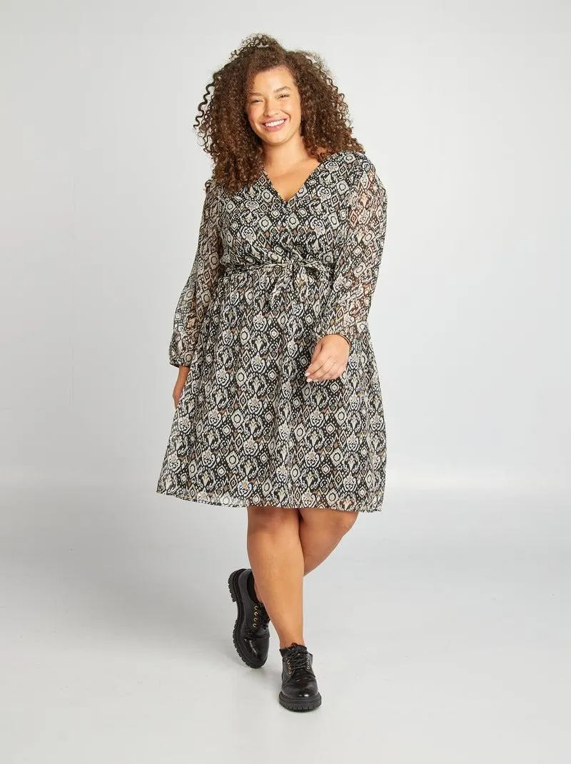 Vestito corto con cintura 'Only Carmakoma' - NERO