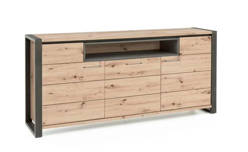 Tenerife credenza 3 ante artisan con particolari neri