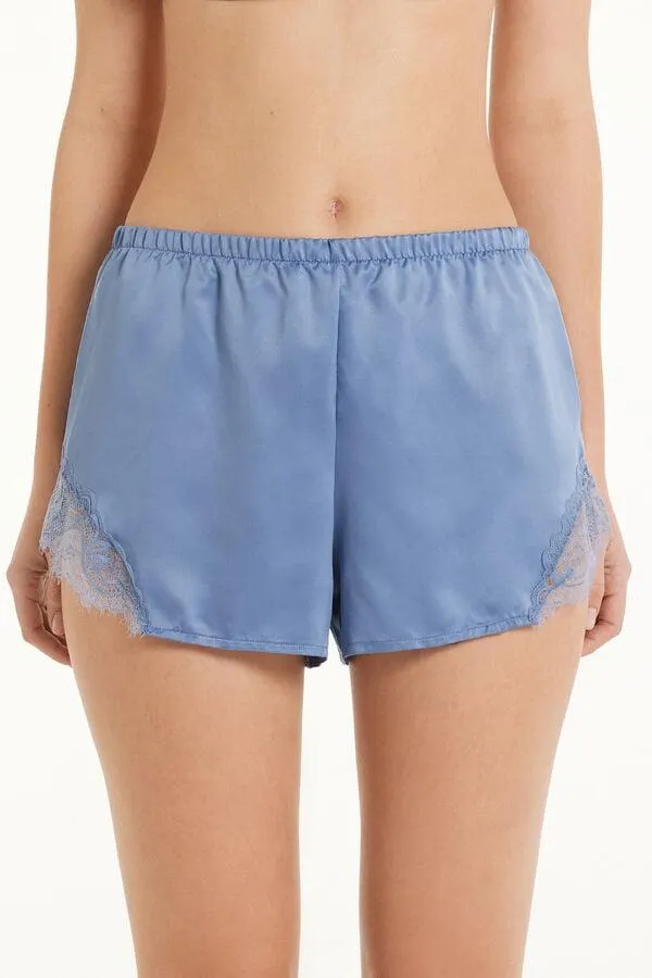 Pantaloncino Corto in Raso e Pizzo
