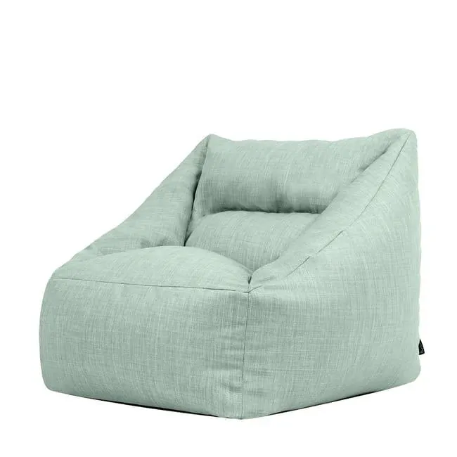 Pouf per interni ed esterni Icon in tessuto intrecciato verde salvia, 73x84 cm, Made in Germany, Oeko-Tex®